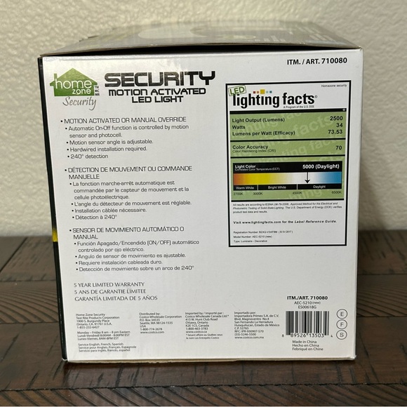 Home Zone 710080 Wide Adjustable Motion Activated LED Outdoor Security Light - Picture 3 of 8